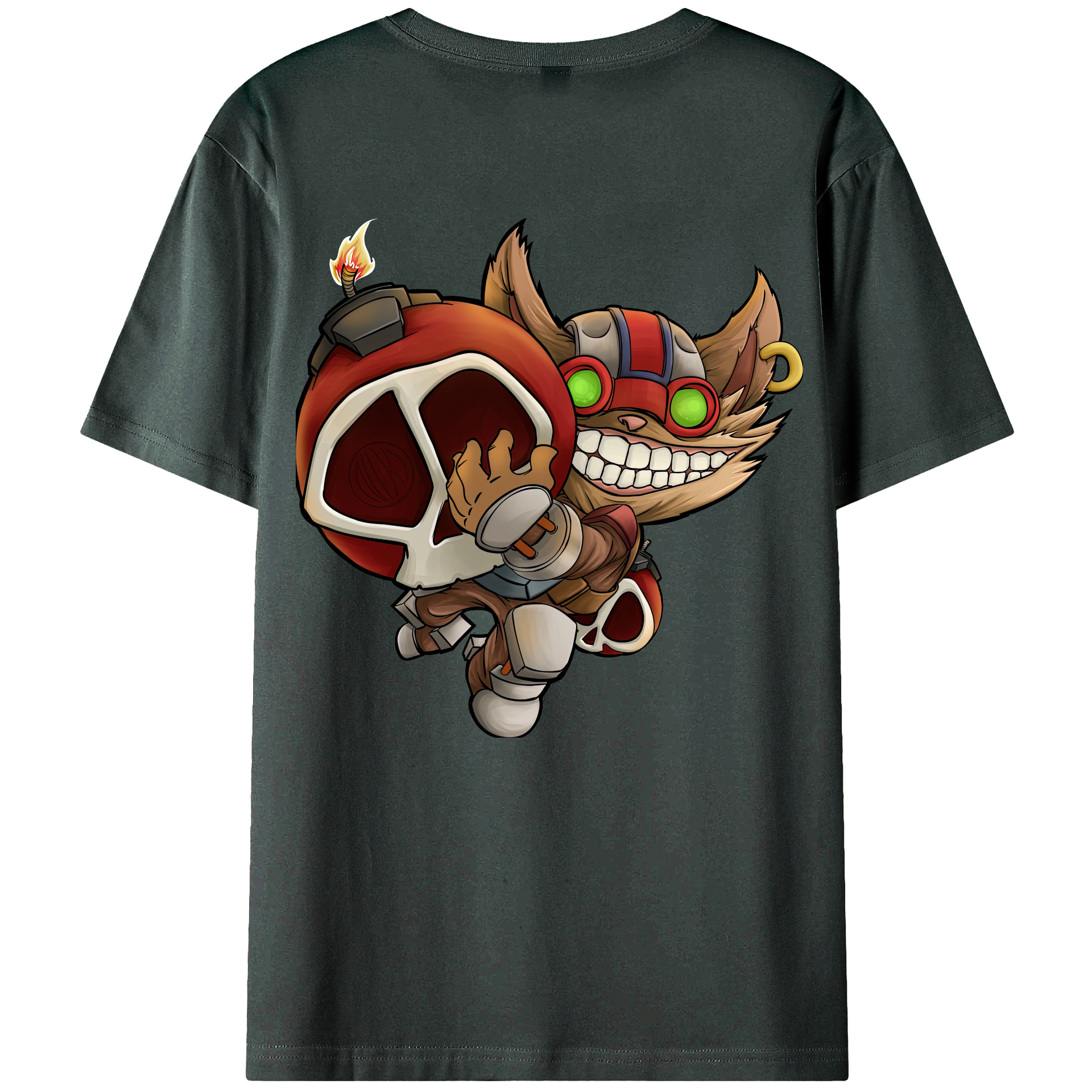 （画像用） リーグ・オブ・レジェンド League of Legends LOL 綿100％ メンズ半袖Tシャツ（バックプリント） 通気性